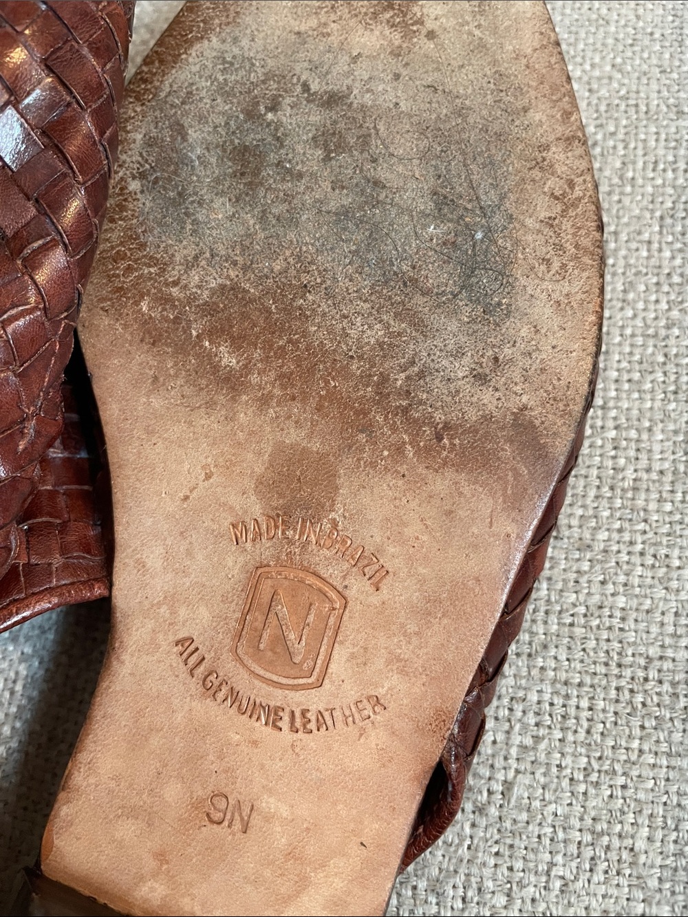 Woven Leather Slingback Flats - Brown - Picture 7 of 7